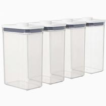 Jogo de Potes Herméticos Oxo POP 4pçs Acrílico Transparente 2,6 Litros Vedação Perfeita Originais Jogo de Potes Herméticos Oxo POP 4pçs Acrílico Transparente 2,6 Litros Vedação Perfeita Originais