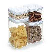 Jogo de Potes Herméticos Tampa Á Vácuo Para Mantimentos 4pcs Jogo de Potes Herméticos Tampa Á Vácuo Para Mantimentos 4pcs