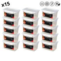Jogo de Potes Kit 15 Marmita Fit Reutilizável C/ Travas Microondas Freezer - SMART