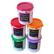 Jogo de Potes para Condimentos 200 ml Plástico Redondo Transfer Personalizado Linha Colors