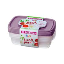 Jogo De Potes Plástico Fácil Cores Sortidas 3 Peças Sanremo