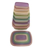 Jogo de Potes Plástico Retangular C/7 unidades prático armazenamento