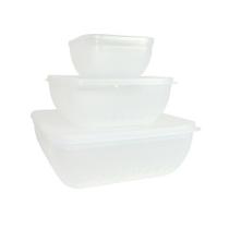 Jogo de Potes Plastico Translucido Cubby Freezer Micro-ondas