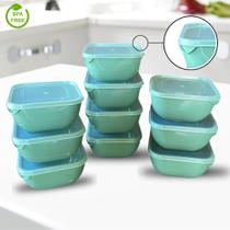 jogo de potes plasticos quadrado - 10 peças
