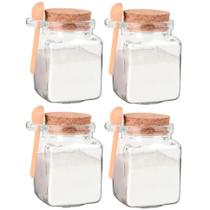 Jogo de Potes Porta Tempero de Vidro com Colher 260mL 4 peças - Hauskraft