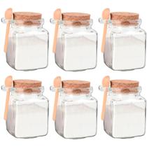 Jogo de Potes Porta Tempero de Vidro com Colher 260mL 6 peças - Hauskraft Jogo de Potes Porta Tempero de Vidro com Colher 260mL 6 peças - Hauskraft