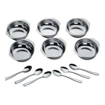Jogo De Potes Sobremesa Inox 12 Pecas Pote Colher Cozinha