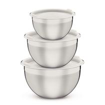 Jogo De Potes Tramontina Cucina Em Aço Inox Com Tampa Plástica 3 Peças Tramontina