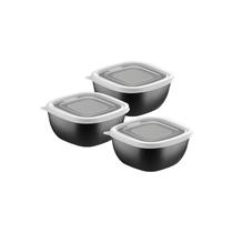 Jogo de Potes Tramontina MixColor 3 Peças 300ml Preto Jogo de Potes Tramontina MixColor 3 Peças 300ml Preto