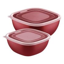 Jogo de Potes Tramontina MixColor em Polipropileno Vermelho com Tampa Transparente 2 Peças