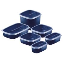 Jogo de Potes Tramontina MixColor Polipropileno Azul 6 Peças