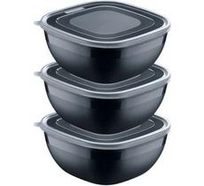 Jogo De Potes Tramontina Mixcolor Preto 600ml C/tampa 3un Jogo De Potes Tramontina Mixcolor Preto 600ml C/tampa 3un