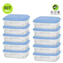 Jogo De Potes Vasilhas Plasticas Para Freezer e Microondas Kit Com 10 Peças - Plastics Erc