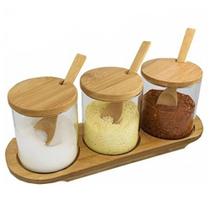 Jogo de Potes Vidro com Tampa e Suporte Ecokitchen 4un MimiStyle Jogo de Potes Vidro com Tampa e Suporte Ecokitchen 4un MimiStyle