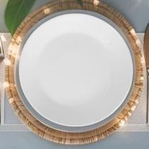 Jogo de prato branco redondo com 6 peças para cozinha mesa posta kit conjunto pratos brancos raso grande Jogo de prato branco redondo com 6 peças para cozinha mesa posta kit conjunto pratos brancos raso grande