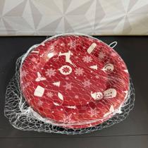 Jogo de prato de melamina de natal quadrado para sobremesa com 6 peças vermelho