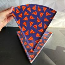 Jogo de prato de pizza triangular com 4 peças azul ou vermelho de melamina kit pratos conjunto