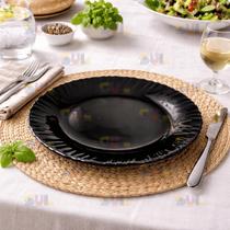 Jogo de Prato de Vidro 6 Peças PRETO TRABALHADO GOMA Transparente Louça Moderno Cozinha Jogo de Prato de Vidro 6 Peças PRETO TRABALHADO GOMA Transparente Louça Moderno Cozinha