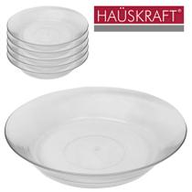 Jogo De Prato De Vidro Fundo Transparente Hauskraft Com 6 Peças 20cm De Ø