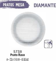 Jogo De Prato Diamante 04 Pratos Rasos - Vidro