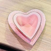 Jogo de Prato e Bowl Coração Cerâmica Rosa - PraCaza