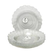 Jogo de Prato Fundo Transparente Estrelado com 6 unidades 23,5cm