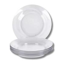 Jogo De Prato Fundo Vidro Transparente Kit 12 Unidades Jogo De Prato Fundo Vidro Transparente Kit 12 Unidades