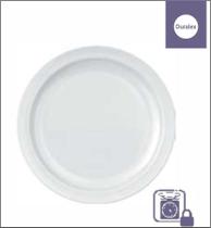 Jogo De Prato Gourmet 06 Pratos Rasos Grande - 26Cm Branco