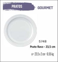 Jogo De Prato Gourmet 12 Pratos Rasos - 24Cm Branco