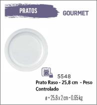 Jogo De Prato Gourmet 12 Pratos Rasos Grande - 26Cm Branco