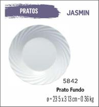 Jogo De Prato Jasmin 06 Pratos Fundos - Sopa - 23cm Branco