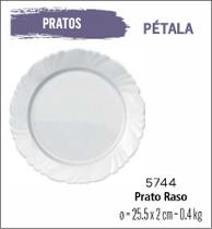 Jogo De Prato Pétala 06 Pratos Rasos - 26Cm Branco