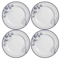 Jogo de Prato Raso Jantar Refeição 29cm Kit 4 Peças Bruma