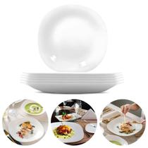Jogo De Prato Raso Opalina Vidro 6 Peças Branco 28cm Jogo De Prato Raso Opalina Vidro 6 Peças Branco 28cm