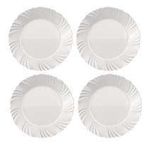 Jogo de Prato Raso Pétala Opaline Nadir Branco 4 Unidade