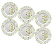 Jogo de Prato Sobremesa 21cm Kit 6 Peças Picnic Decorado Jogo de Prato Sobremesa 21cm Kit 6 Peças Picnic Decorado