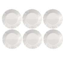 Jogo de Prato Sobremesa Pétala Opaline Nadir Branco 6 Unid