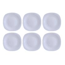 Jogo De Pratos 6 Peças Raso Quadrado 26cm Vidro Opaline Cok