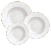 Jogo De Pratos Aparelho Jantar Kit 12 Peças Tramontina Elisa Borda Dourada Porcelana Jogo De Pratos Aparelho Jantar Kit 12 Peças Tramontina Elisa Borda Dourada Porcelana