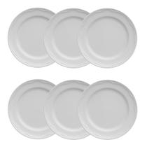 Jogo de Pratos de Sobremesa Cottage - Branco - 6 Peças - Germer