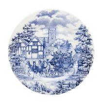 Jogo de Pratos de Sobremesa Donna Cena Inglesa Azul 18cm - Oxford - Jogo de Pratos de Sobremesa Donna Cena Inglesa Azul 18cm - Oxford -