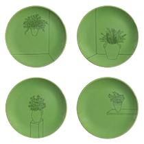 Jogo de Pratos de Sobremesa Rita Lobo Porto Brasil Ervas 4Un