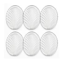 Jogo de Pratos de Vidro 20cmx14cm 6 Peças Formato de Folha