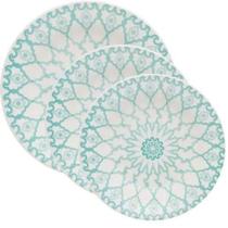 Jogo de Pratos Donna Mandala 6 Peças Cerâmica Geométrico para Micro-ondas e Lava Louças Azul Claro Jogo de Pratos Donna Mandala 6 Peças Cerâmica Geométrico para Micro-ondas e Lava Louças Azul Claro