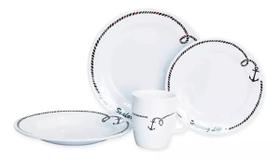 Jogo De Pratos E Canecas Melamina Náutico Lancha Barco 16pcs Jogo De Pratos E Canecas Melamina Náutico Lancha Barco 16pcs