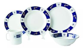 Jogo De Pratos E Canecas Melamina Náutico Lancha Barco 20pcs
