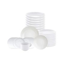 Jogo de Pratos e Xícaras 36 Peças Leonora em Porcelana Branco - Tramontina Jogo de Pratos e Xícaras 36 Peças Leonora em Porcelana Branco - Tramontina