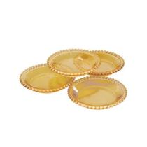 Jogo de pratos em cristal Wolff Pearl 14cm 4 peças âmbar