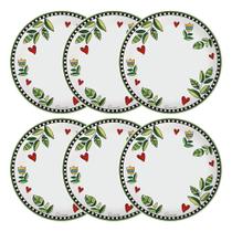Jogo de pratos em porcelana Egan Cocorido 27cm 6 peças verde