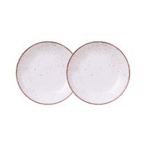 Jogo de Pratos Fundo 2 Peças Rústico 22 cm Porcelana Decorada Tramontina Jogo de Pratos Fundo 2 Peças Rústico 22 cm Porcelana Decorada Tramontina